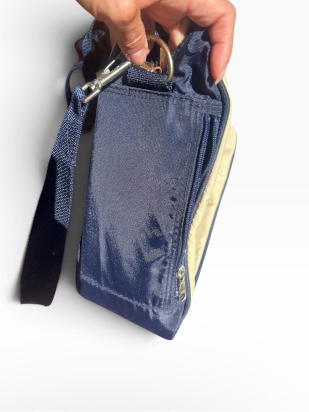 Vintage Cream and Navy Blue Prince Tennis  Shoulder Tote Bag - Picture 7 of 10